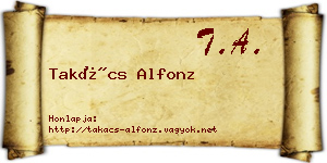 Takács Alfonz névjegykártya