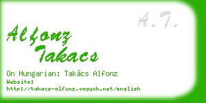 alfonz takacs business card