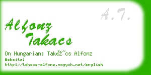 alfonz takacs business card